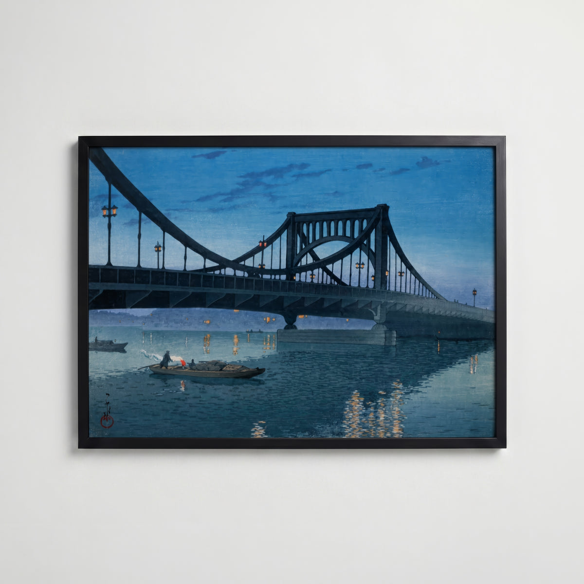 Kiyosubashi Bridge Hasui Kawase – stilfullt konsttryck från Bozetto, tryckt på matt finpapper
