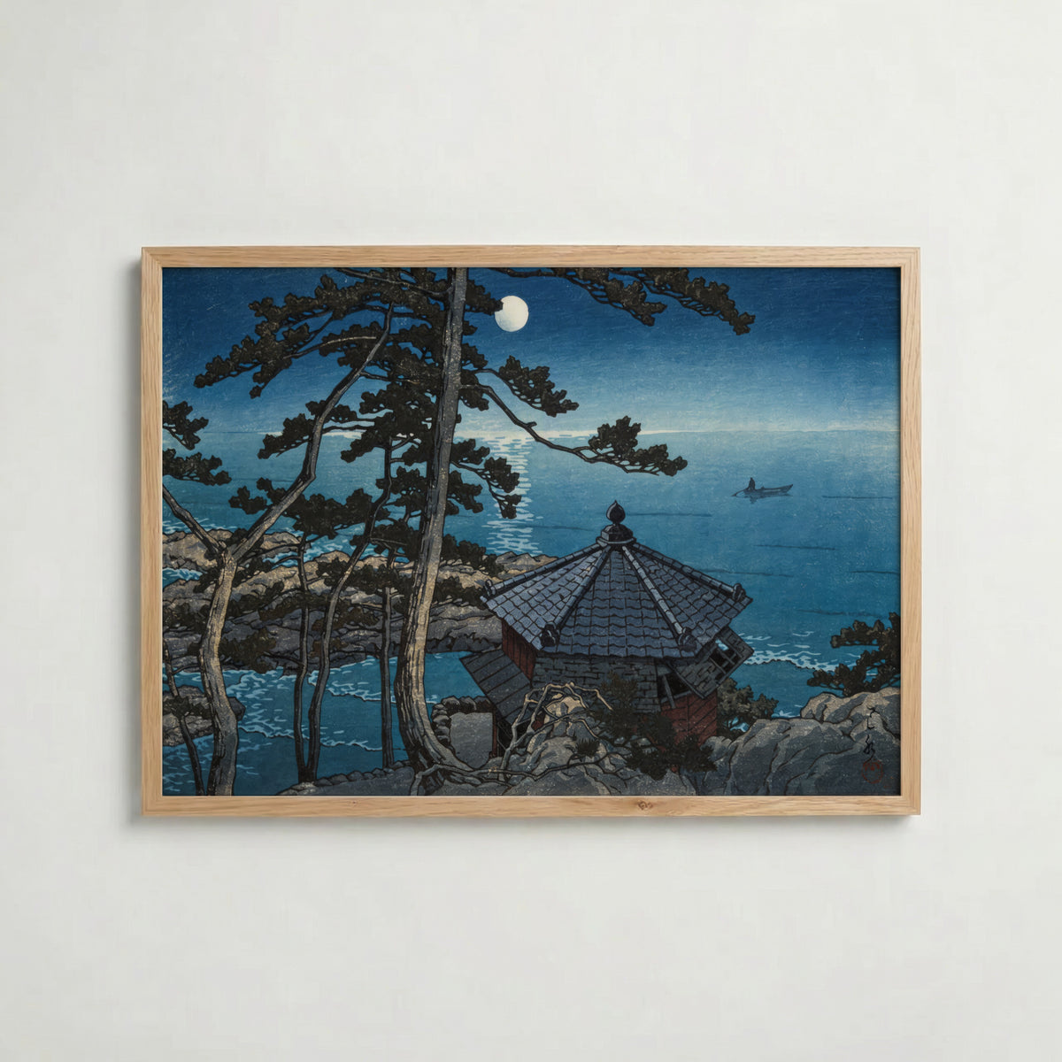 Moon at Goura Hasui Kawase – affisch med stilfullt motiv från Bozetto i hög kvalitet