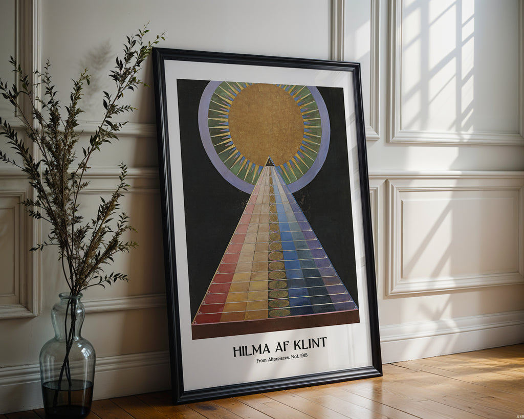Hilma af Klint The Altarpiece poster visualiserad på vägg – stilren mockup från Bozetto