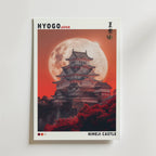 Himeji Castle – stilfullt konsttryck från Bozetto, tryckt på matt finpapper i hög tryckkvalitet