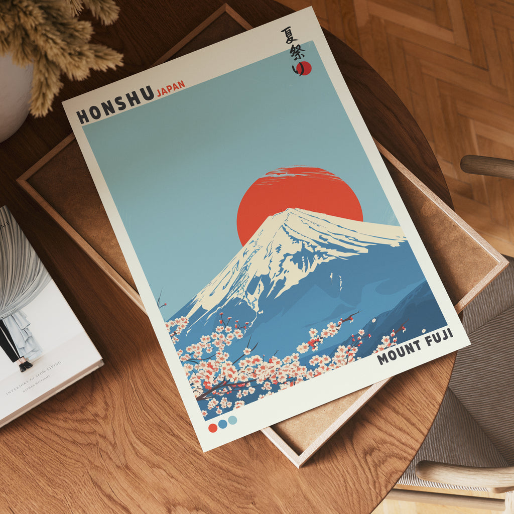 Cherry Blossom Mountain – affisch med stilfullt motiv från Bozetto i hög kvalitet