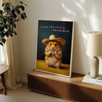 Hopeful Hamster Poster med svart ram