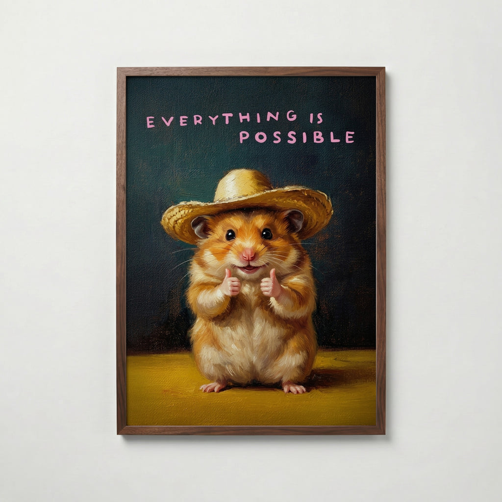 Hopeful Hamster Poster i vardagsrumsmiljö