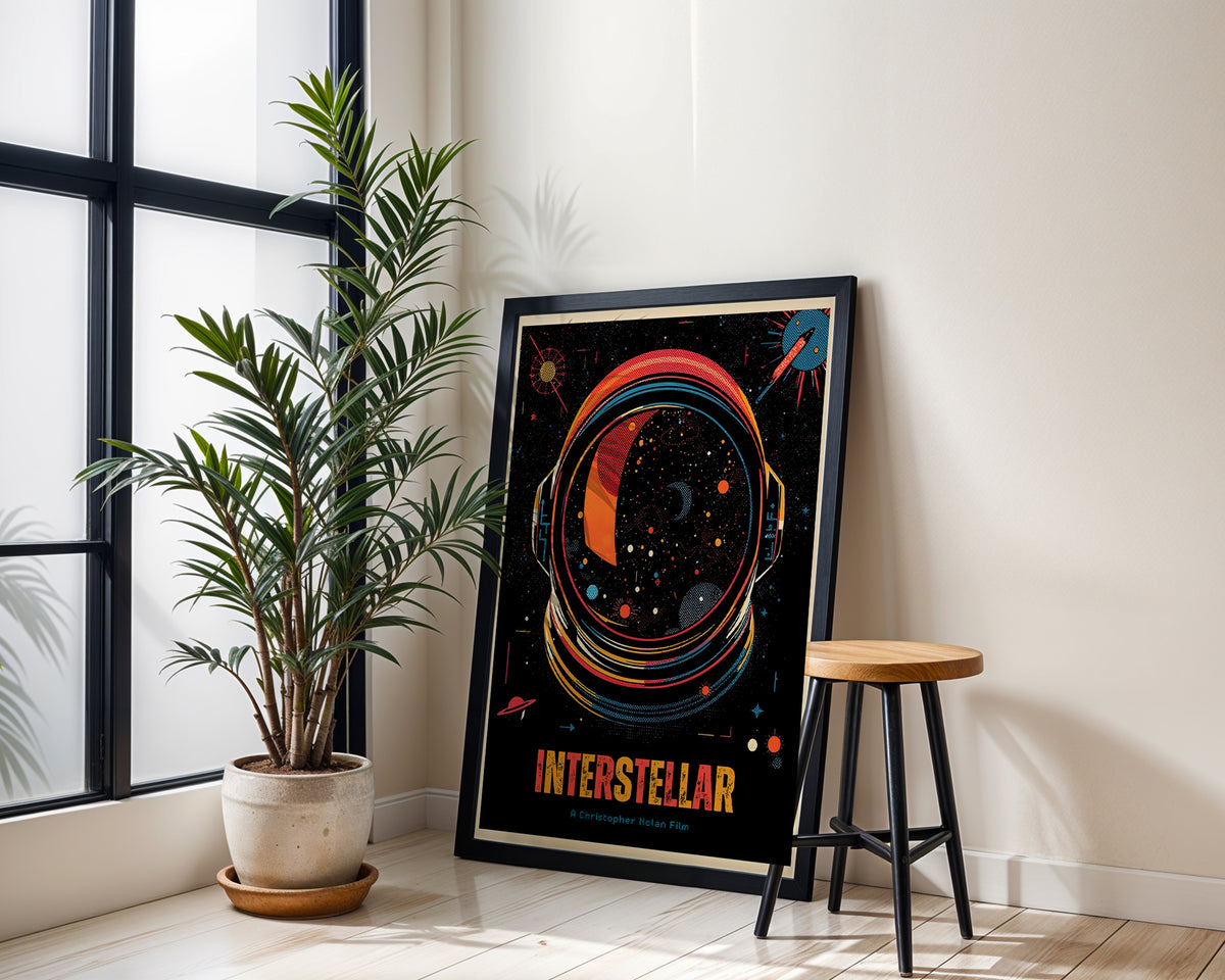Interstellar poster visualiserad på vägg – se rätt storlek med mockup från Bozetto