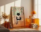 Väggmockup av Morning Routine Cat affisch på ljus vägg – Bozetto konsttryck – nr 4