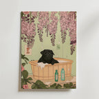 Mockup av Wisteria Spa Dog affisch på vägg – köp enkelt hos Bozetto i hög kvalitet