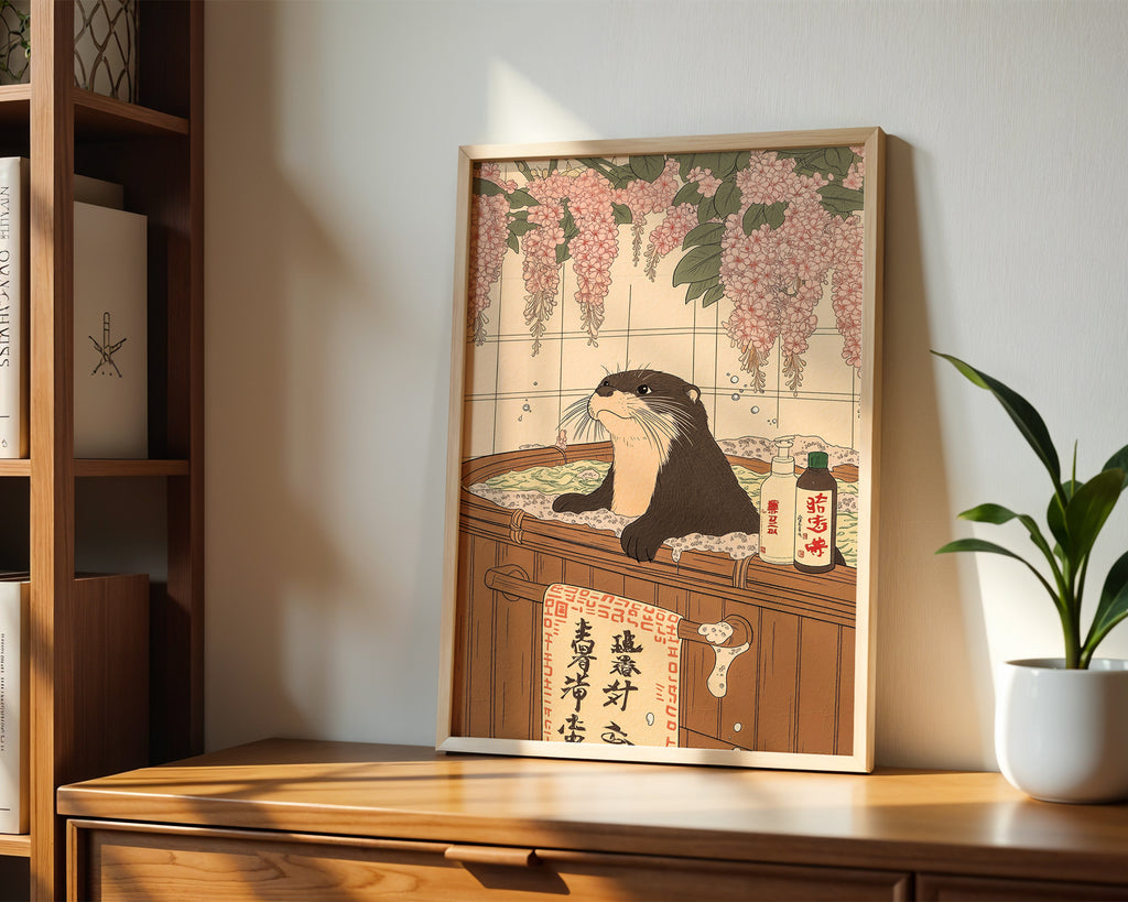 Mockup för Zen Otter – se hur affischen ser ut inramad på din vägg, Bozetto i hög tryckkvalitet