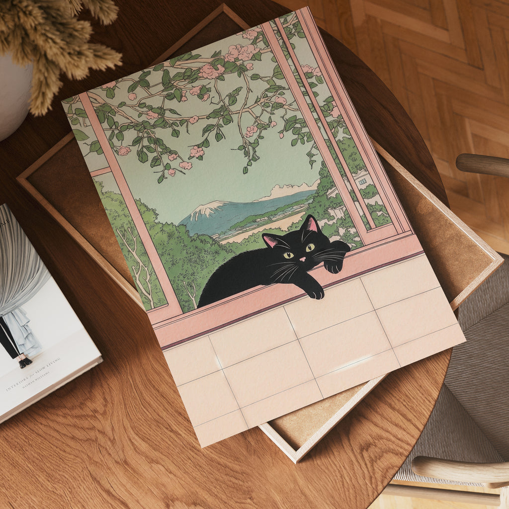 Mockup för Black Cat View – se hur affischen ser ut inramad på din vägg, Bozetto