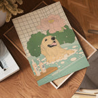Lotus Joy Dog i väggmockup – konsttryck presenterat i verklig miljö av Bozetto i hög tryckkvalitet