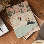 Väggmockup av Crane In Blossom Bath affisch på ljus vägg – Bozetto konsttryck – nr 4