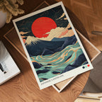 Japanese Landscape Abstract – affisch med stilfullt motiv från Bozetto i hög kvalitet