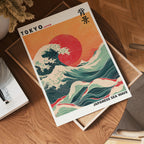 Japanese Sea Wave poster visad rakt fram – Bozetto affisch i hög tryckkvalitet i hög tryckkvalitet
