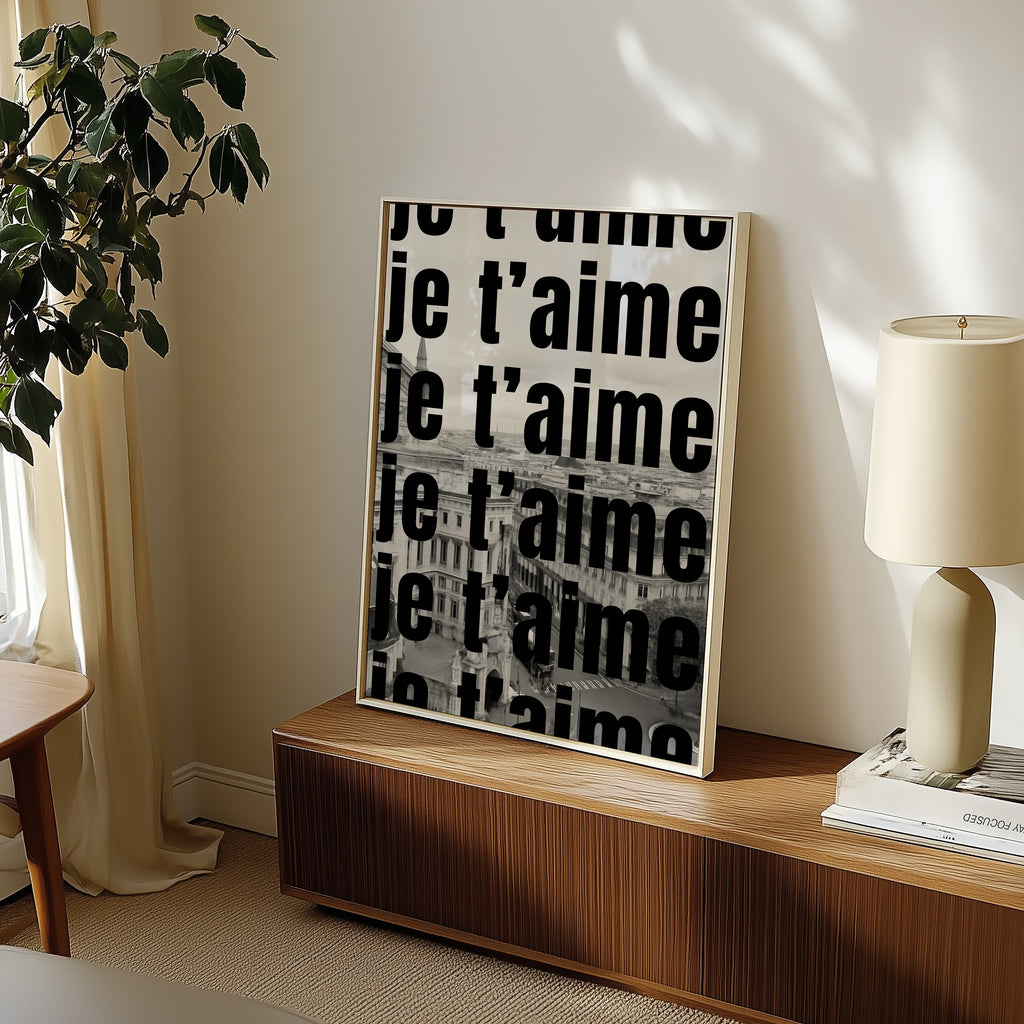Je T'aime Paris Poster – i rum 1