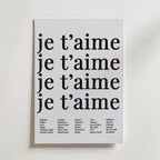 Je T'aime Echo Poster – canvas utan passepartout