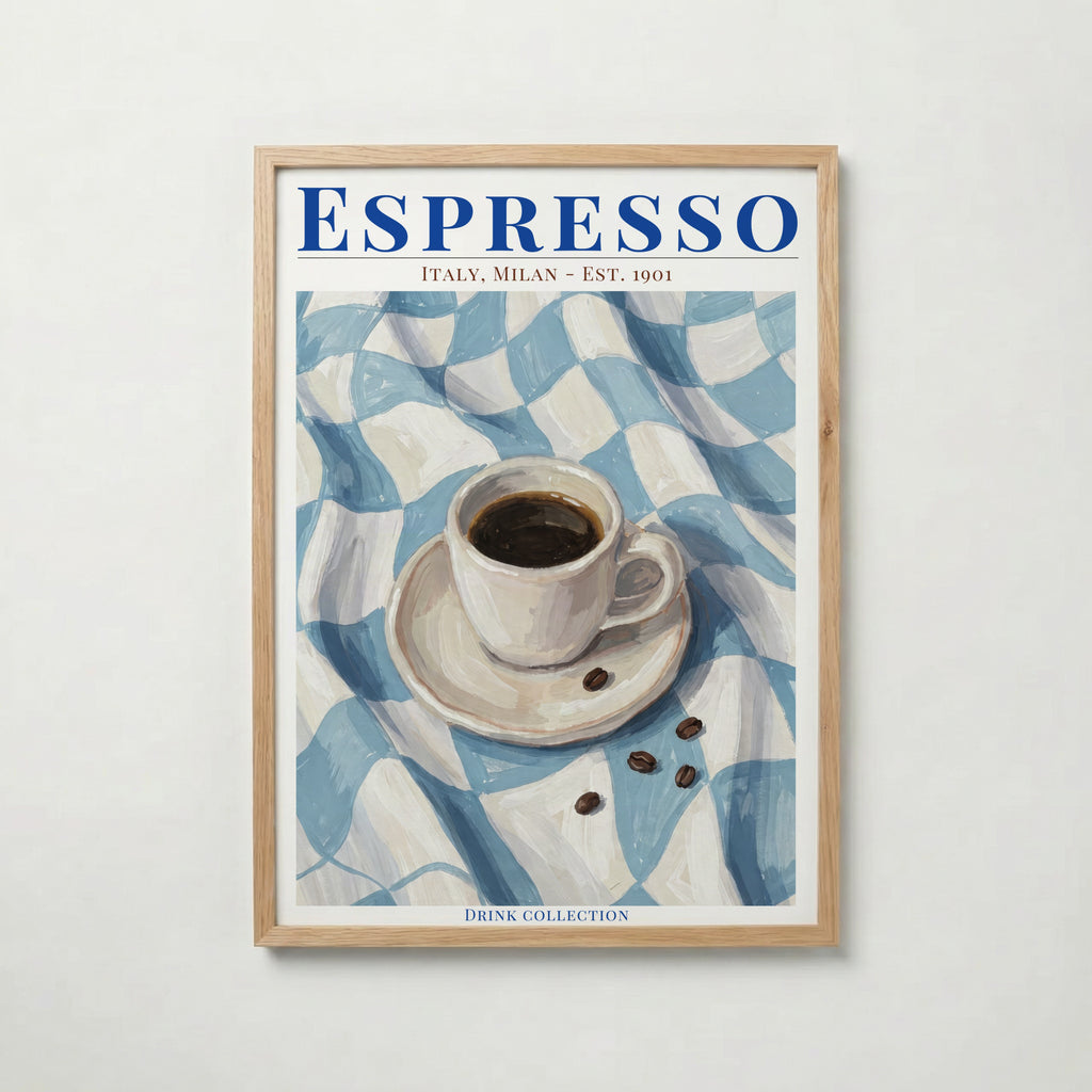 Espresso poster visad rakt fram – Bozetto affisch i hög tryckkvalitet i hög tryckkvalitet