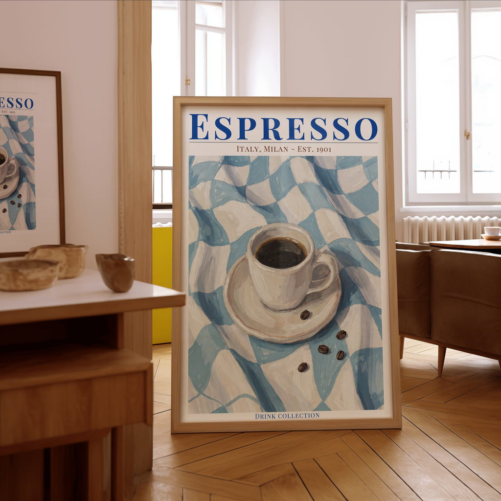 Espresso poster i stilrent hem med modern inredning – köp enkelt hos Bozetto i hög kvalitet