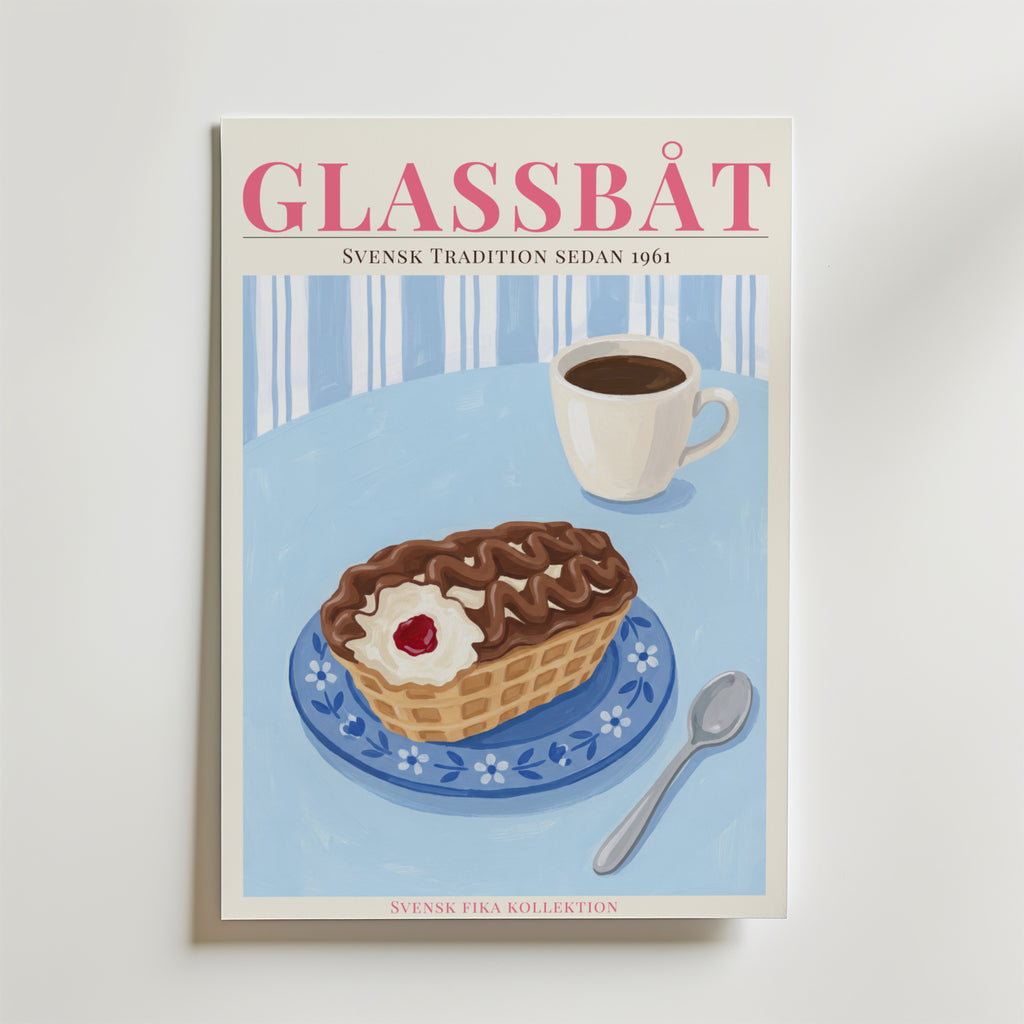 Glassbåt – stilfullt konsttryck från Bozetto, tryckt på matt finpapper i hög tryckkvalitet