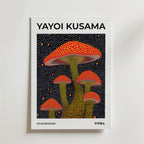 Yayoi Kusama Mushrooms – stilfullt konsttryck från Bozetto, tryckt på matt finpapper