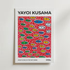 Yayoi Kusama Eyes Flying In The affisch på neutral bakgrund – poster från Bozetto