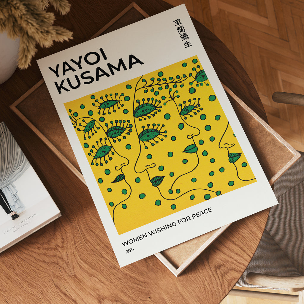 Yayoi Kusama Peace Faces – affisch med stilfullt motiv från Bozetto i hög kvalitet