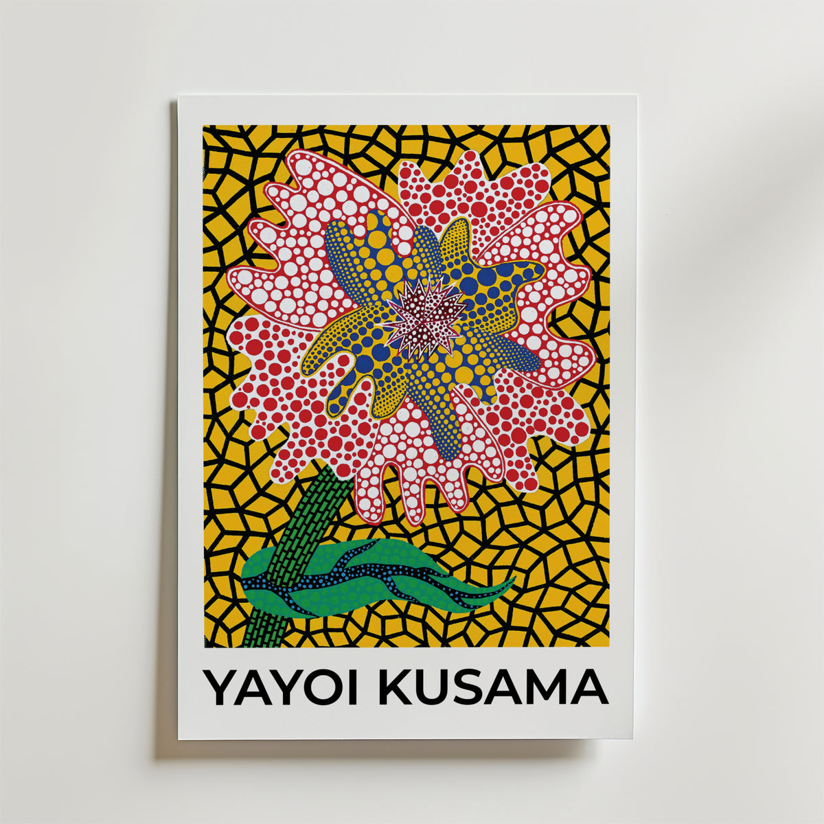 Yayoi Kusama Yellow Garden – stilfullt konsttryck från Bozetto, tryckt på matt finpapper