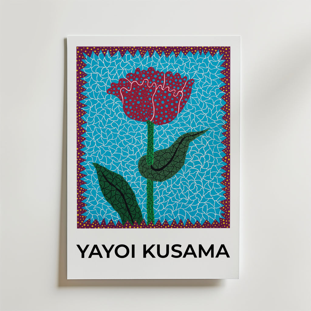 Yayoi Kusama Flower Pulse – stilfullt konsttryck från Bozetto, tryckt på matt finpapper