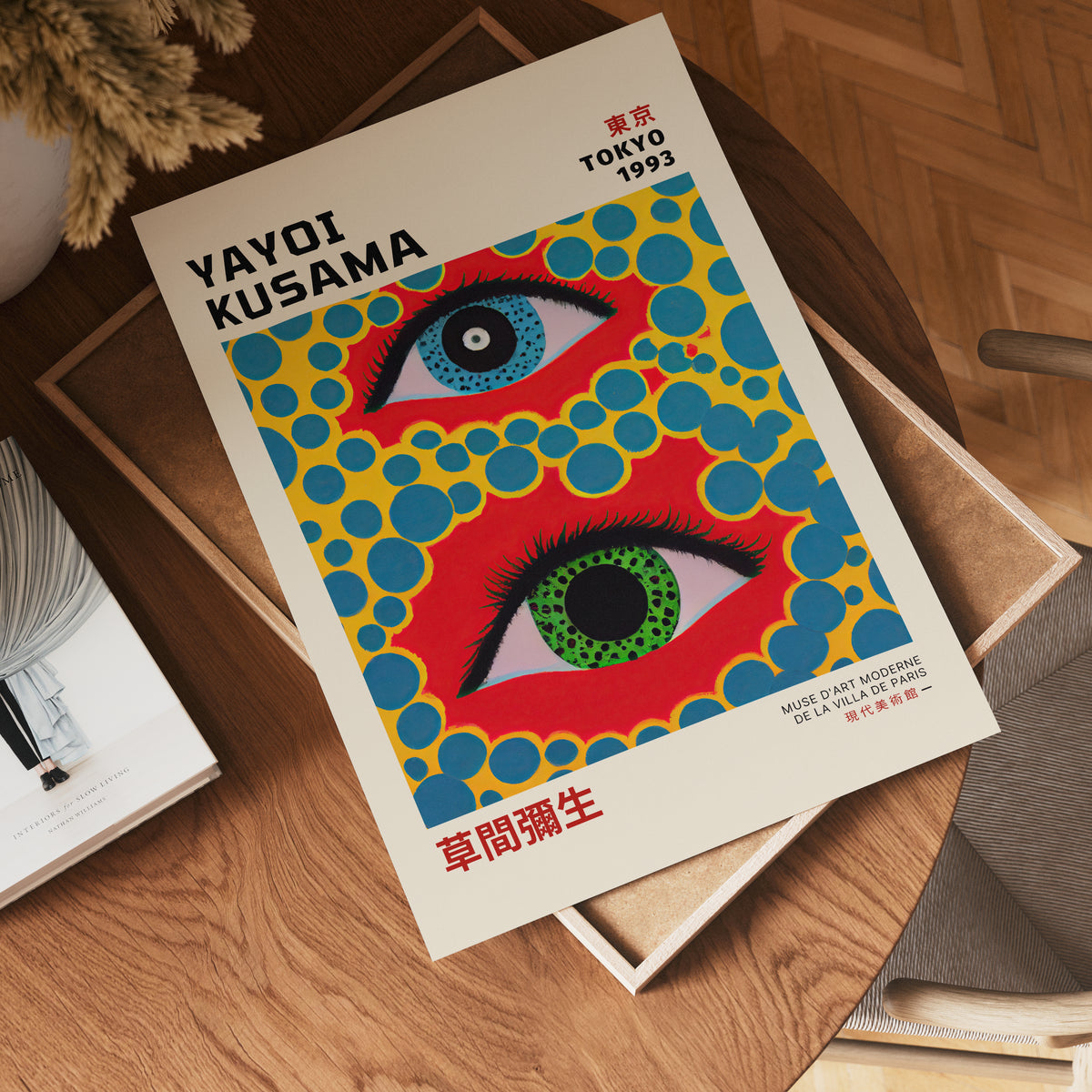 Yayoi Kusama Eye poster visad rakt fram – Bozetto affisch i hög tryckkvalitet i hög tryckkvalitet