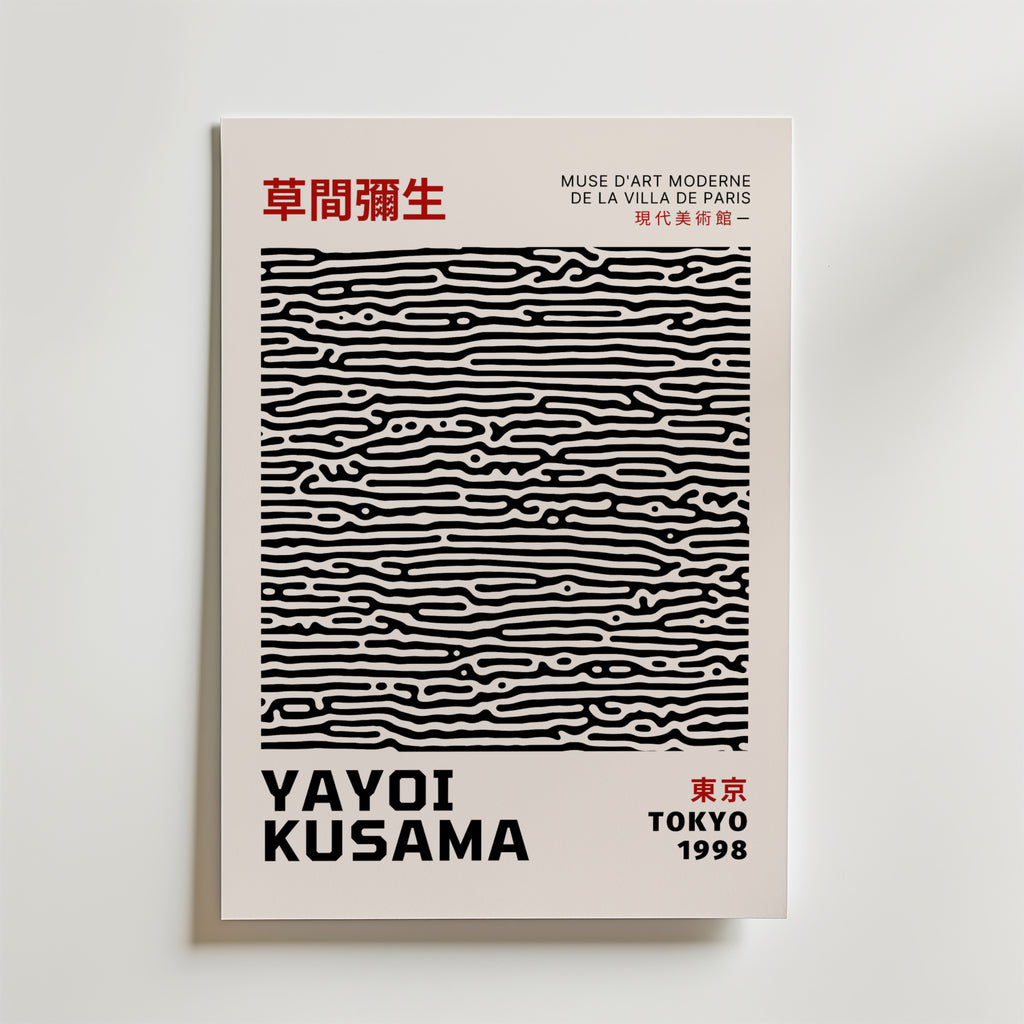 Yayoi Kusama Abstract – stilfullt konsttryck från Bozetto, tryckt på matt finpapper