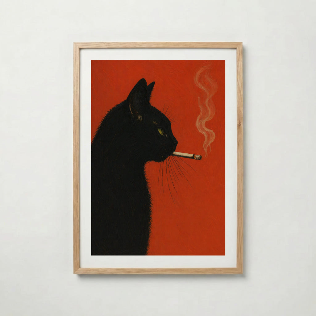 Smoking Cat poster visad rakt fram – Bozetto affisch i hög tryckkvalitet i hög tryckkvalitet