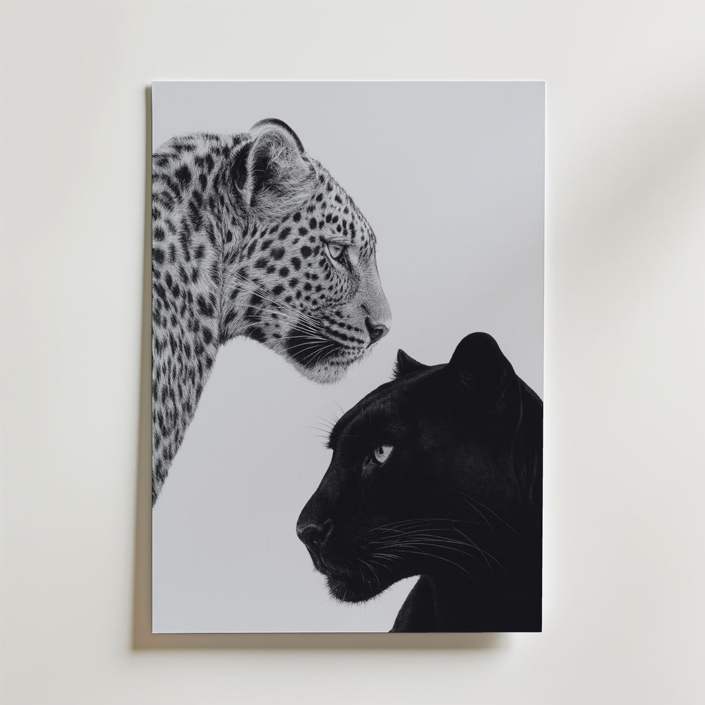 Leopard Meets Panther Poster – canvas utan passepartout