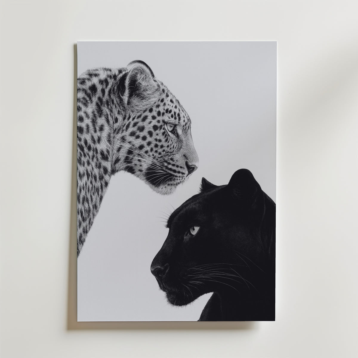 Leopard Meets Panther Poster – canvas utan passepartout
