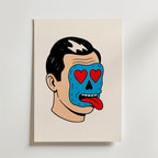 Love Skull Pop – stilfullt konsttryck från Bozetto, tryckt på matt finpapper i hög tryckkvalitet