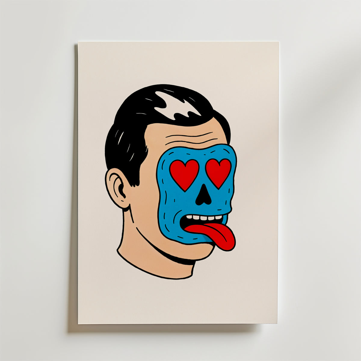 Love Skull Pop – stilfullt konsttryck från Bozetto, tryckt på matt finpapper i hög tryckkvalitet