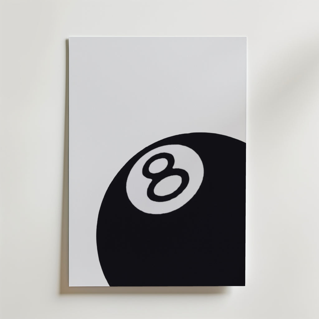 Black Eight Ball Poster – canvas utan passepartout