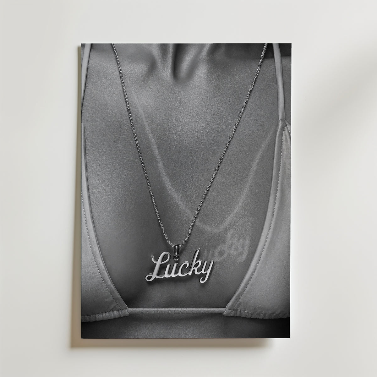 Silver Lucky Pendant Poster – canvas utan passepartout
