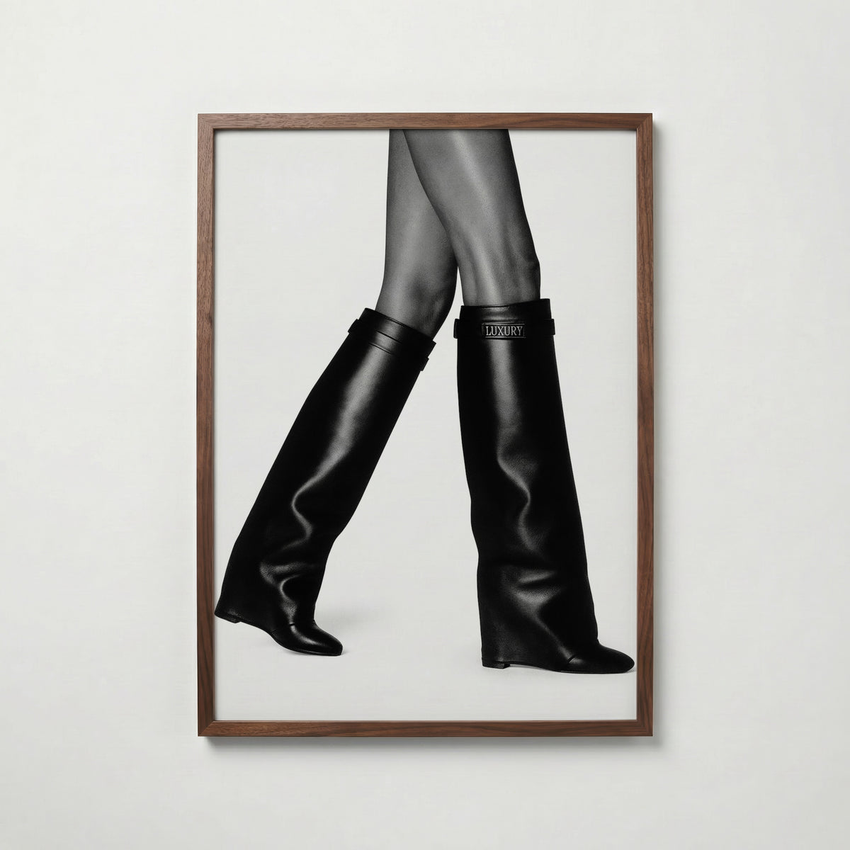 Sleek Leather Boots Poster – valnötsram