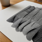 Folded Denim Stack Poster – närbild på papper