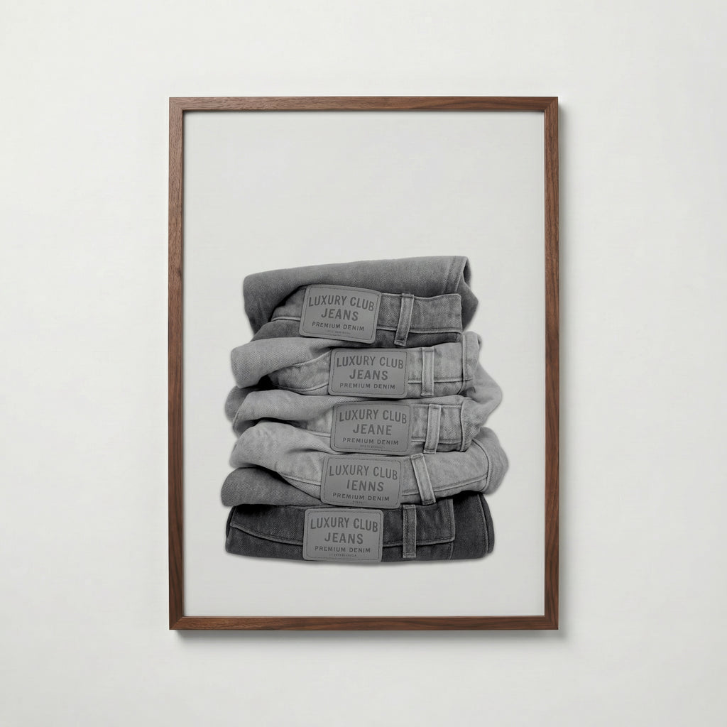 Folded Denim Stack Poster – valnötsram
