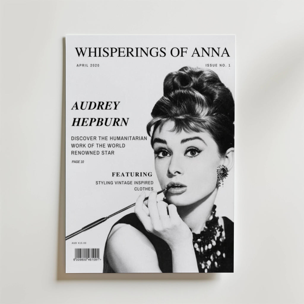 Audrey Hepburn – stilfullt konsttryck från Bozetto, tryckt på matt finpapper i hög tryckkvalitet