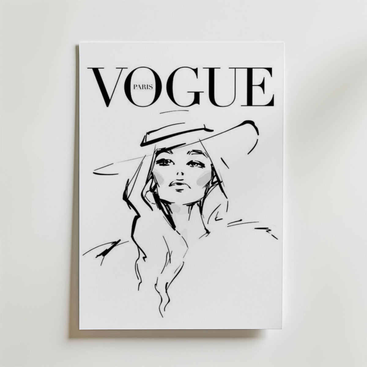 Vogue Paris Sketch – stilfullt konsttryck från Bozetto, tryckt på matt finpapper