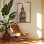 Mockup av Big Ben London affisch på vägg – köp enkelt hos Bozetto i hög kvalitet