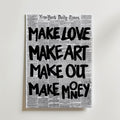 Inked Newsprint Layers Poster – canvas utan passepartout