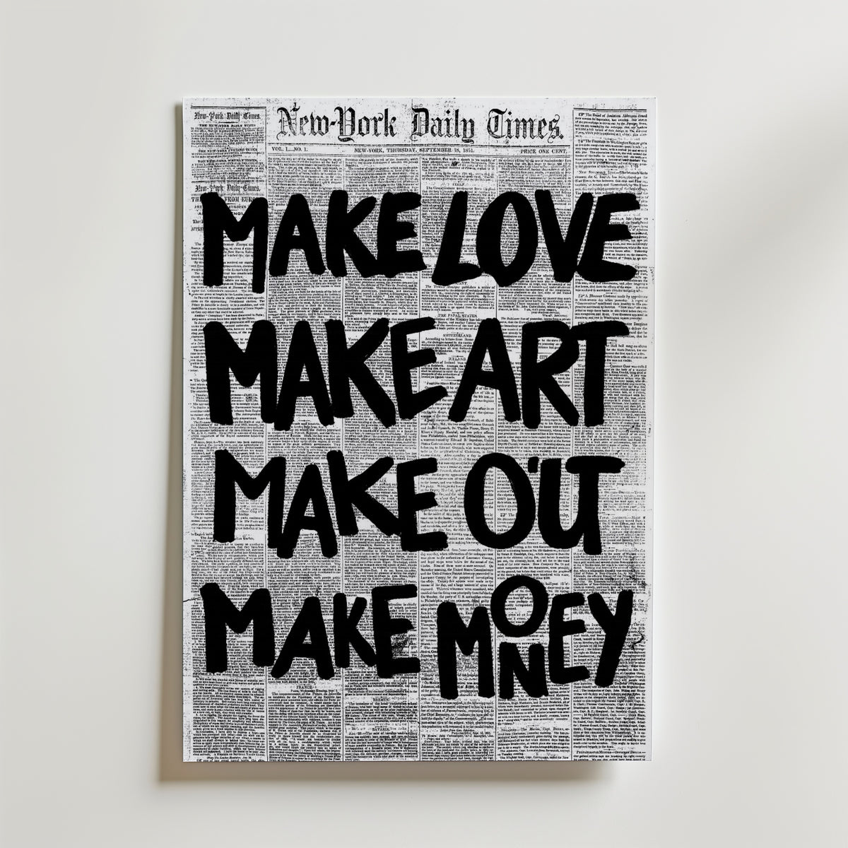 Inked Newsprint Layers Poster – canvas utan passepartout