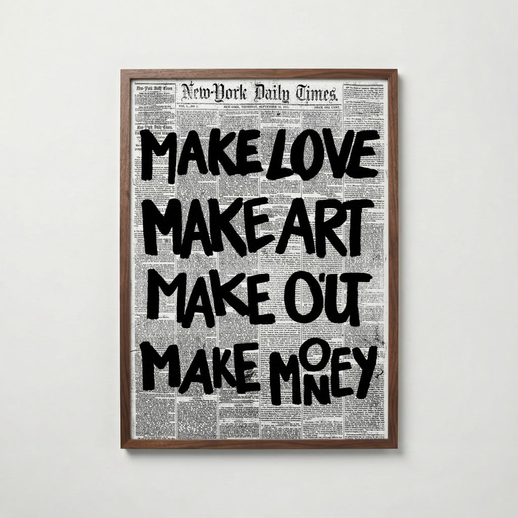Inked Newsprint Layers Poster – valnötsram