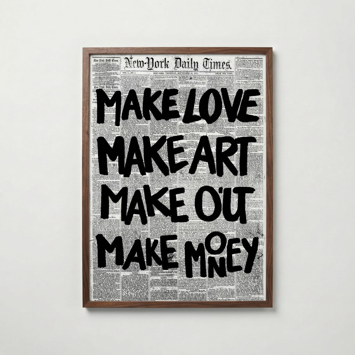Inked Newsprint Layers Poster – valnötsram