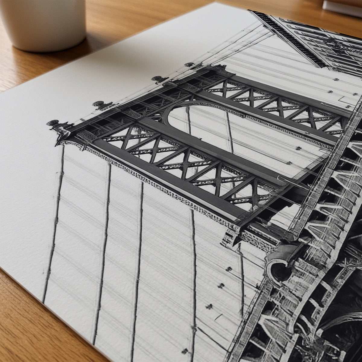 Steel Bridge Tower Poster – närbild på papper