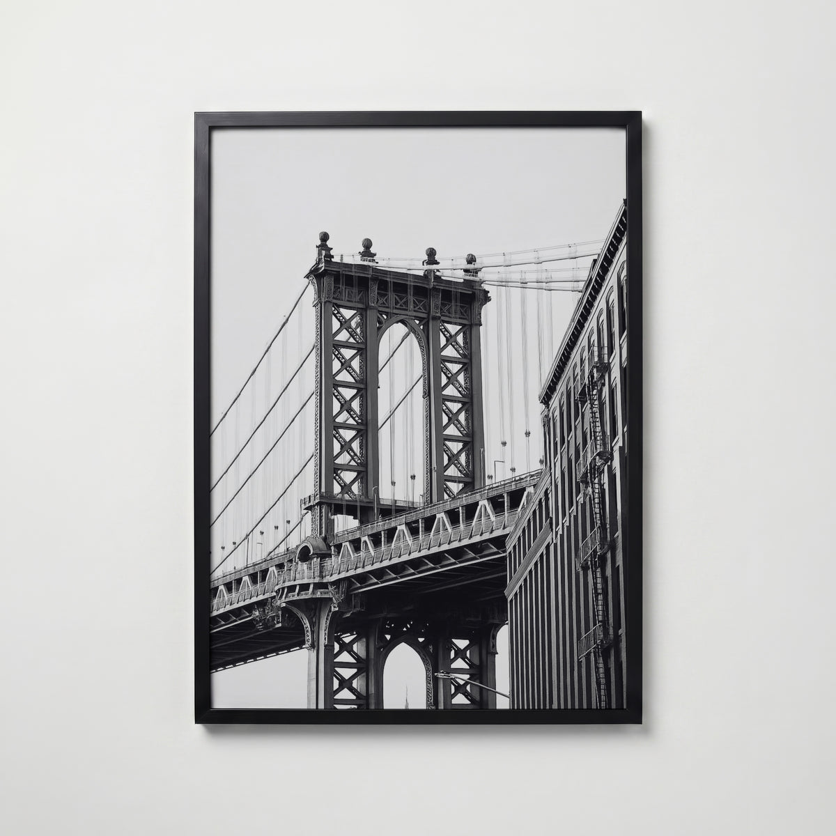 Steel Bridge Tower Poster – svart ram