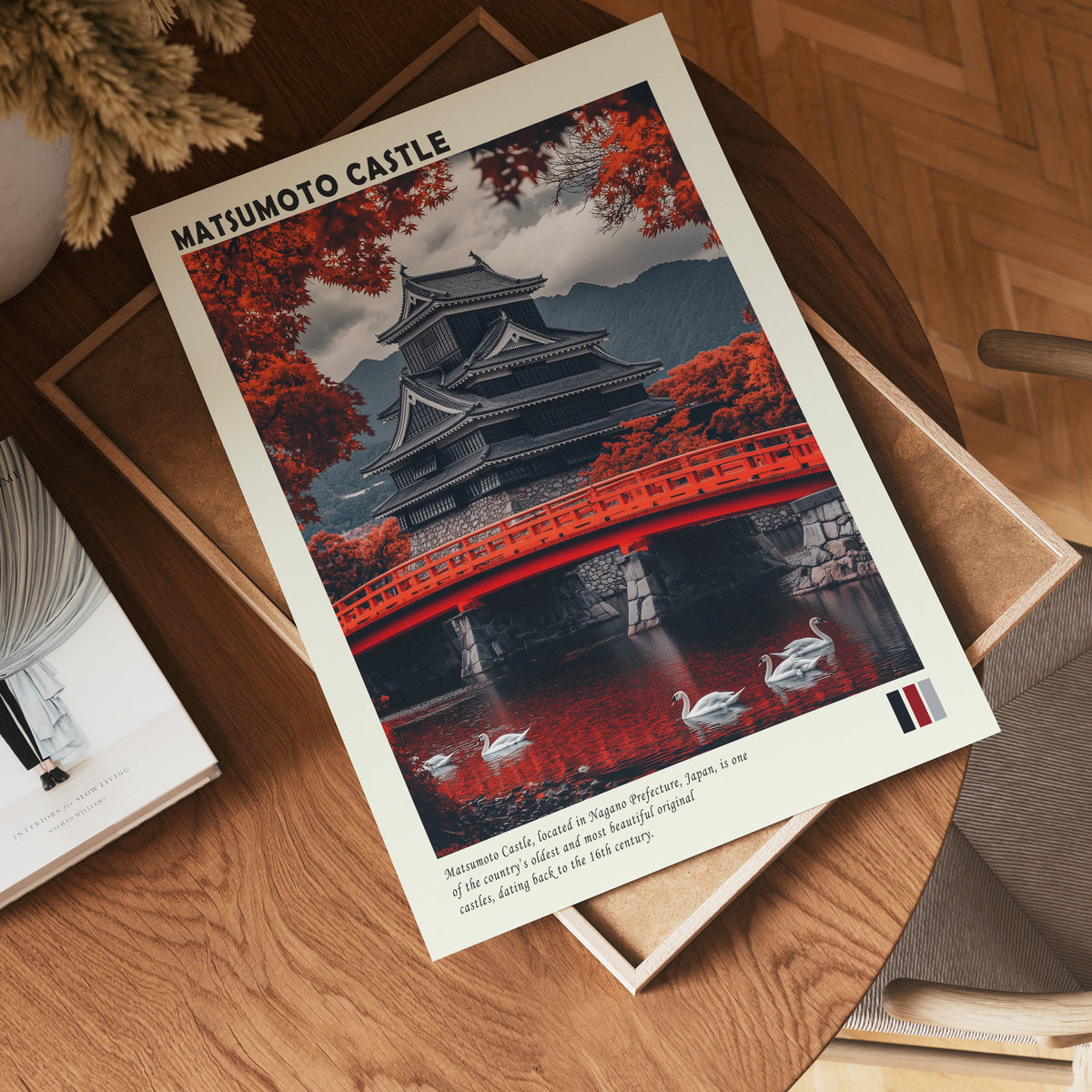 Matsumoto Castle Japan – affisch med stilfullt motiv från Bozetto i hög kvalitet