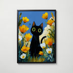 Midnight Meadow Cat – affisch med snyggt motiv, köp enkelt hos Bozetto i flera storlekar