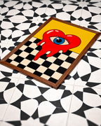 Väggmockup av Melting Heart Vision affisch på ljus vägg – Bozetto konsttryck – nr 3